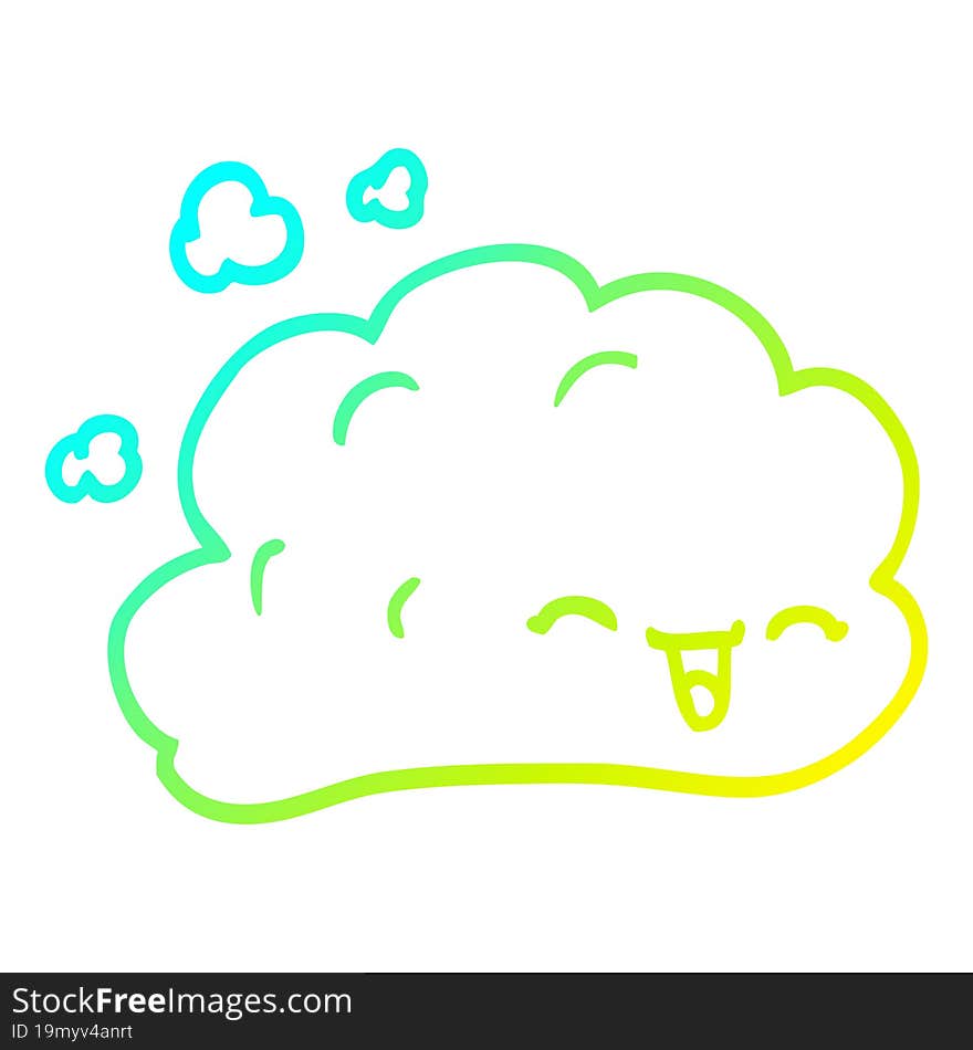 cold gradient line drawing cartoon grey smoke