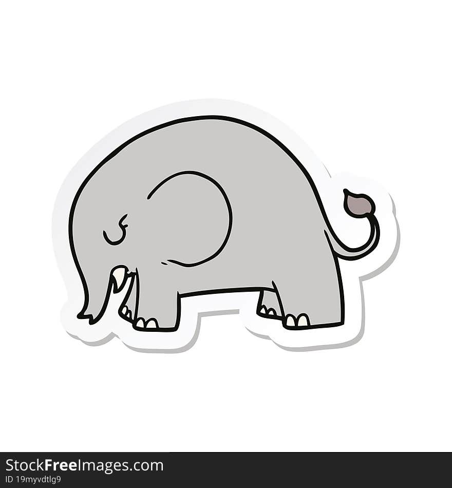 sticker of a cute cartoon elephant