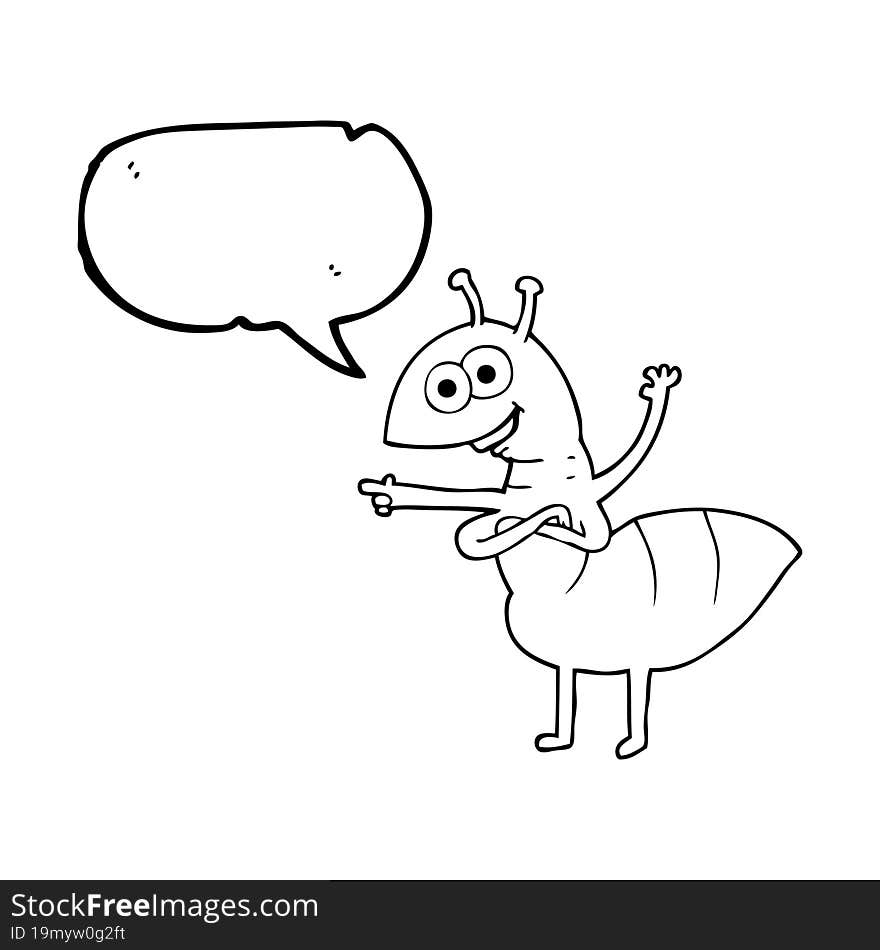 speech bubble cartoon ant