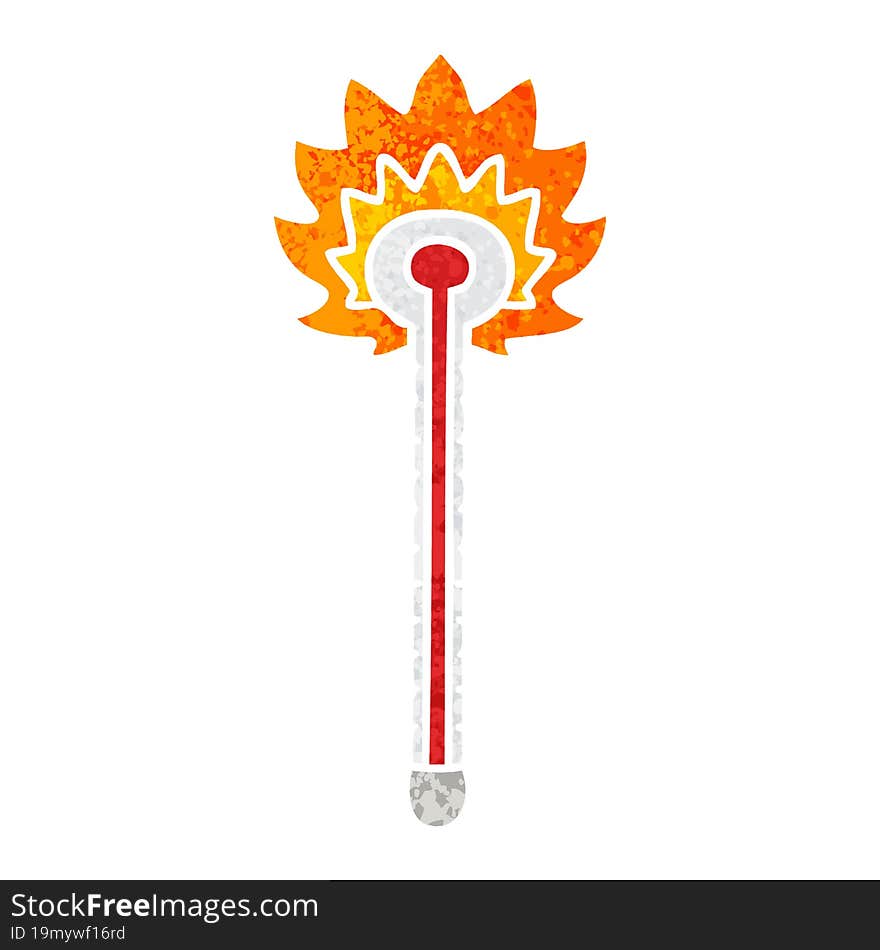 quirky retro illustration style cartoon hot thermometer