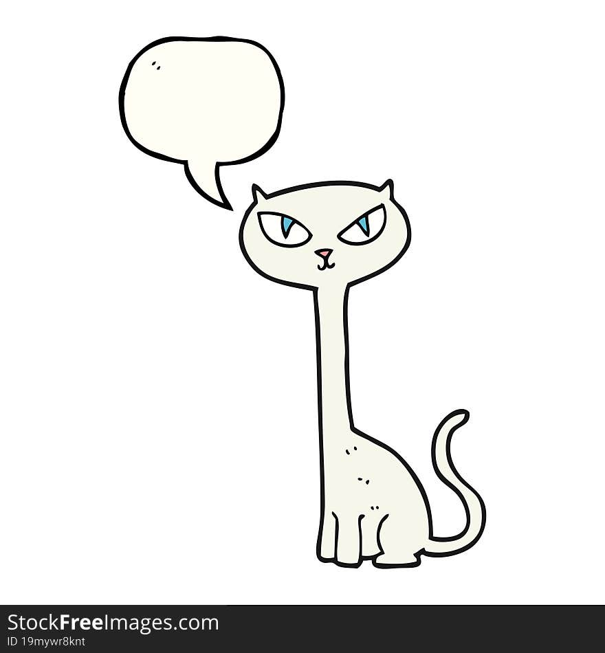 Speech Bubble Cartoon Cat