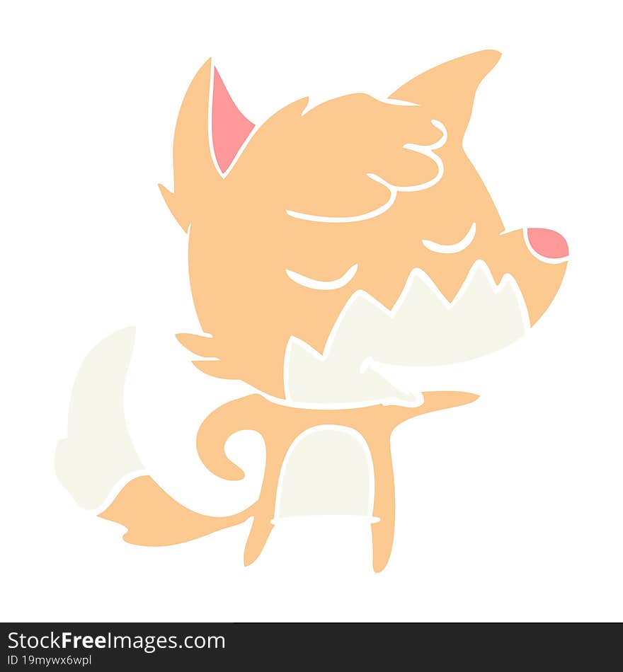 Friendly Flat Color Style Cartoon Fox