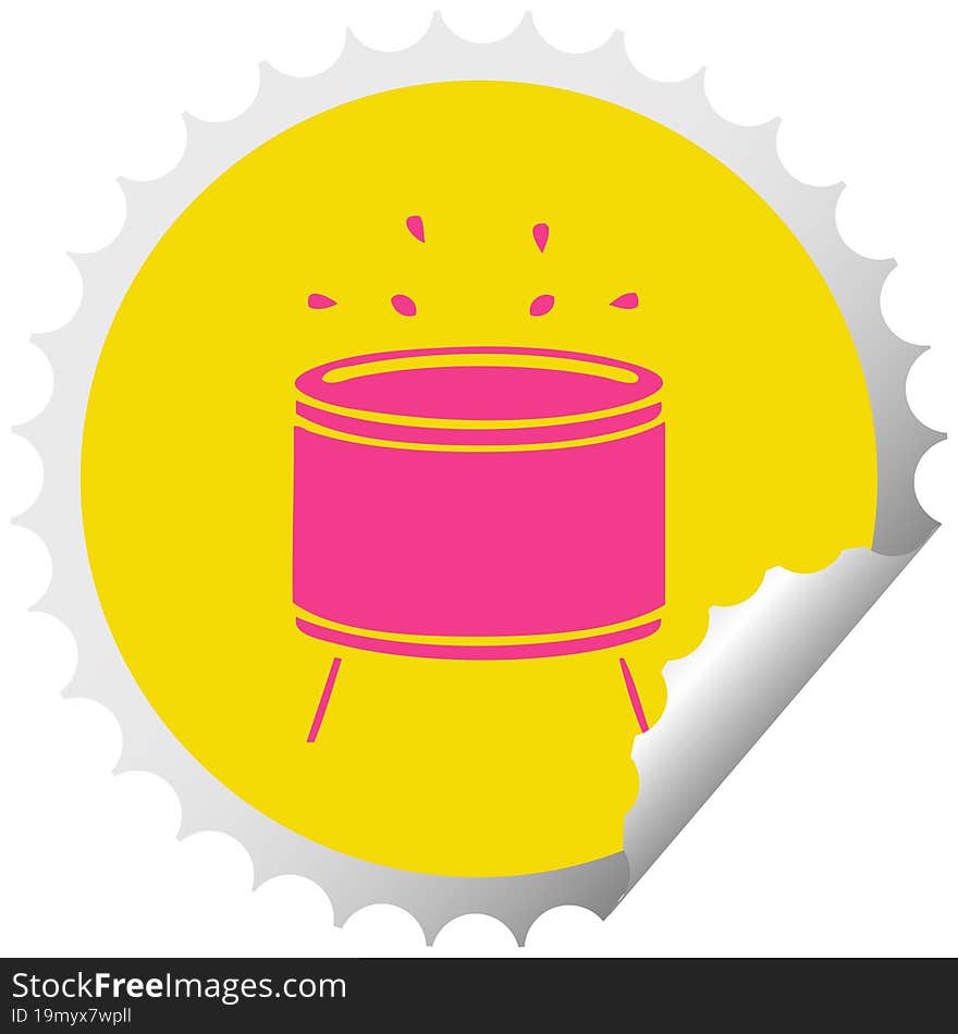 circular peeling sticker cartoon drum