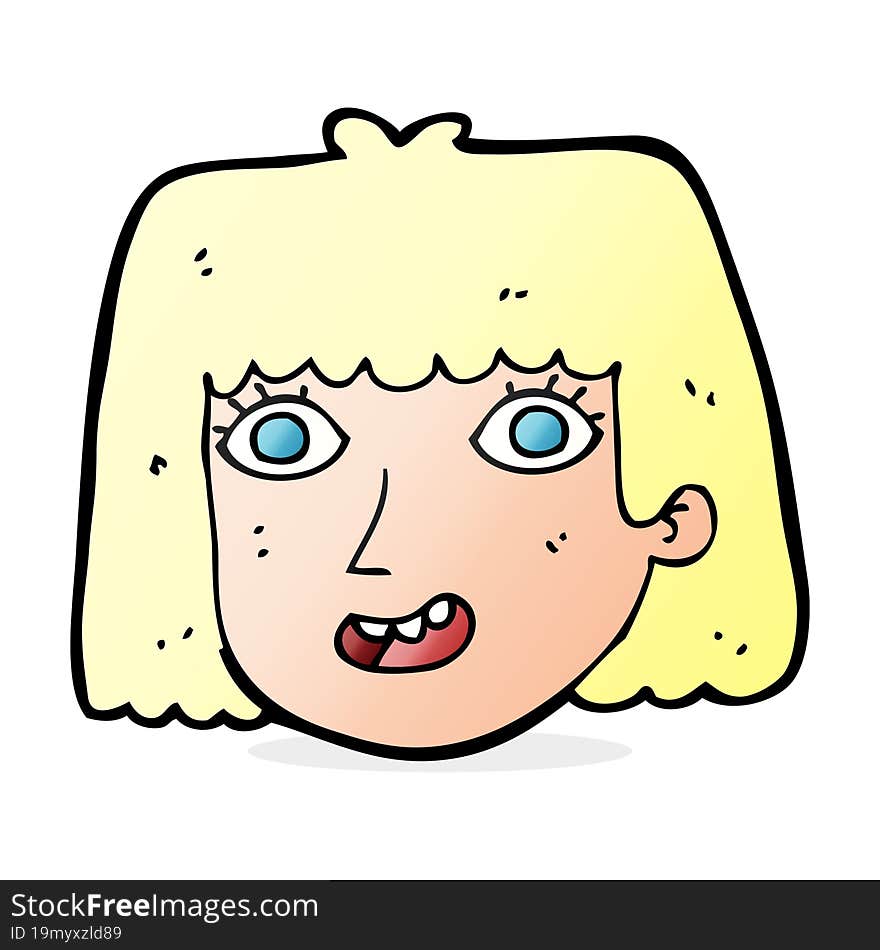 Cartoon Happy Female Face