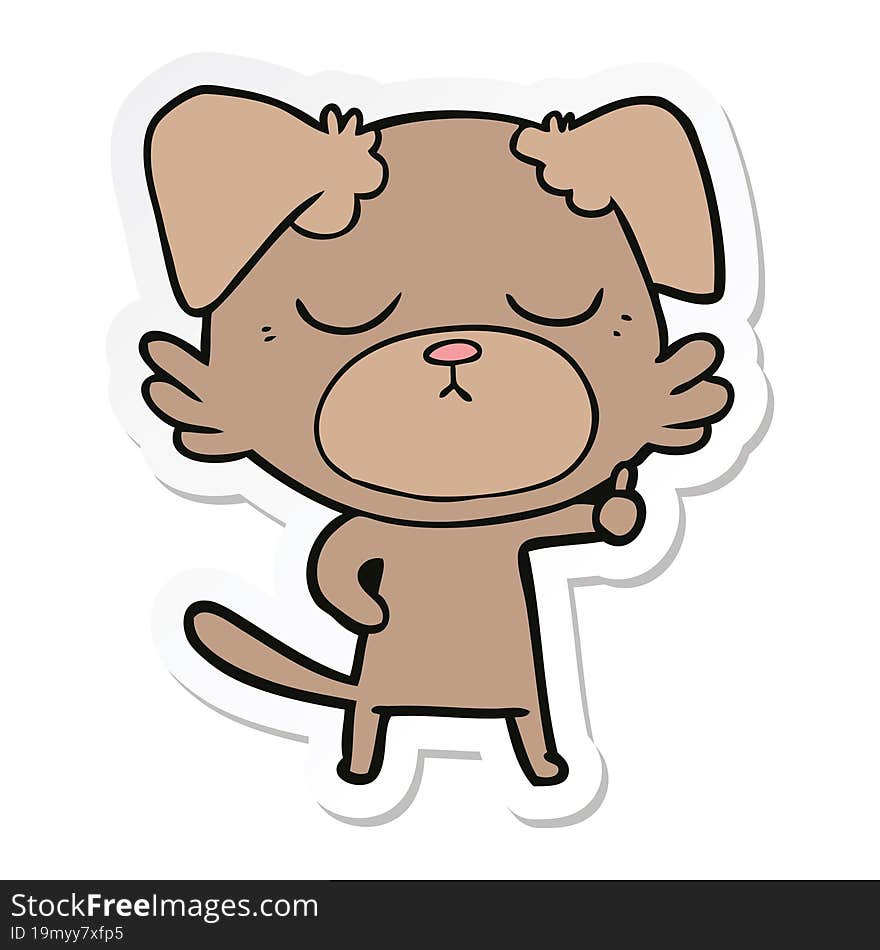 Sticker Of A Cute Cartoon Dog