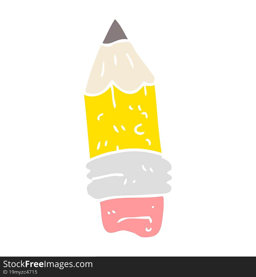 flat color illustration of pencil stub. flat color illustration of pencil stub