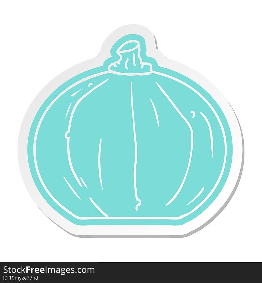 cartoon sticker of a pumpkin