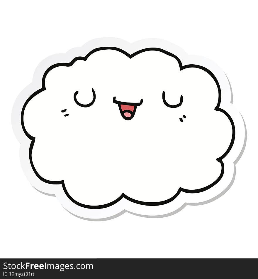 sticker of a cartoon cloud