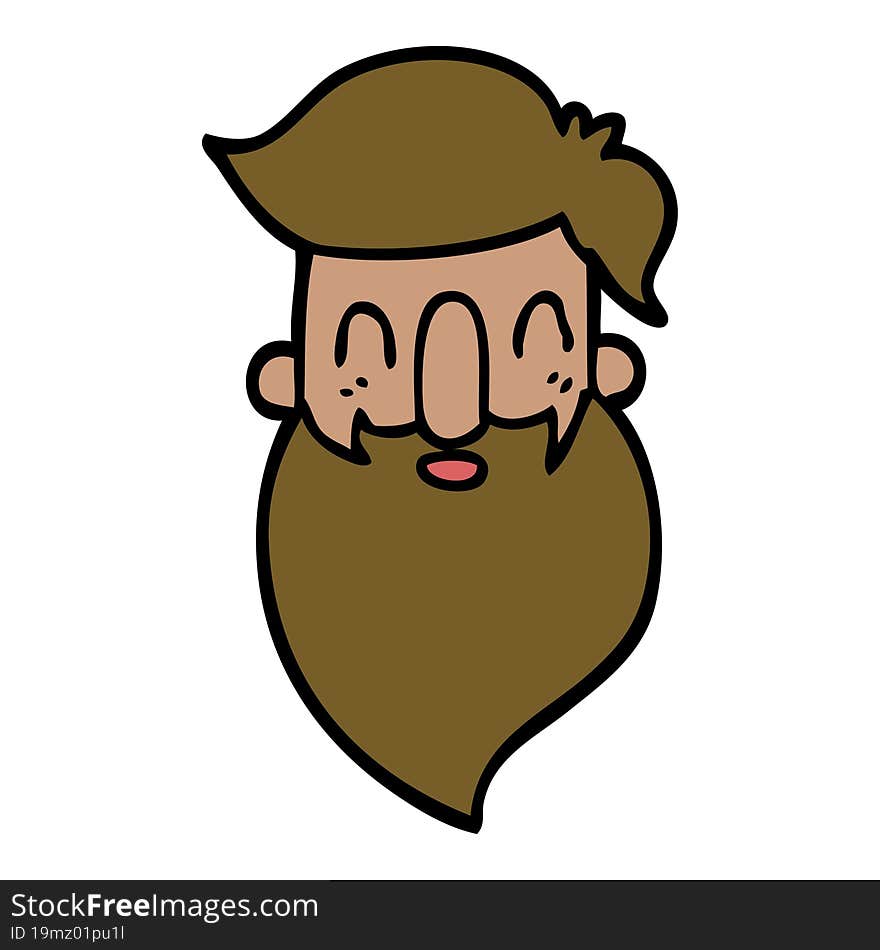 cartoon doodle man with beard