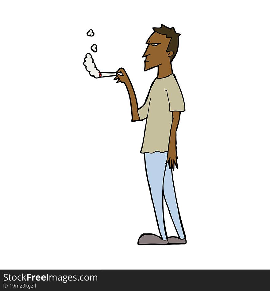 Cartoon Annoyed Smoker