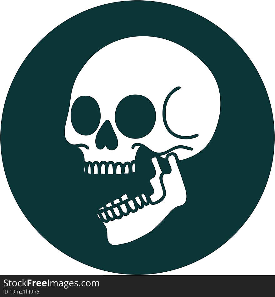 tattoo style icon of a skull