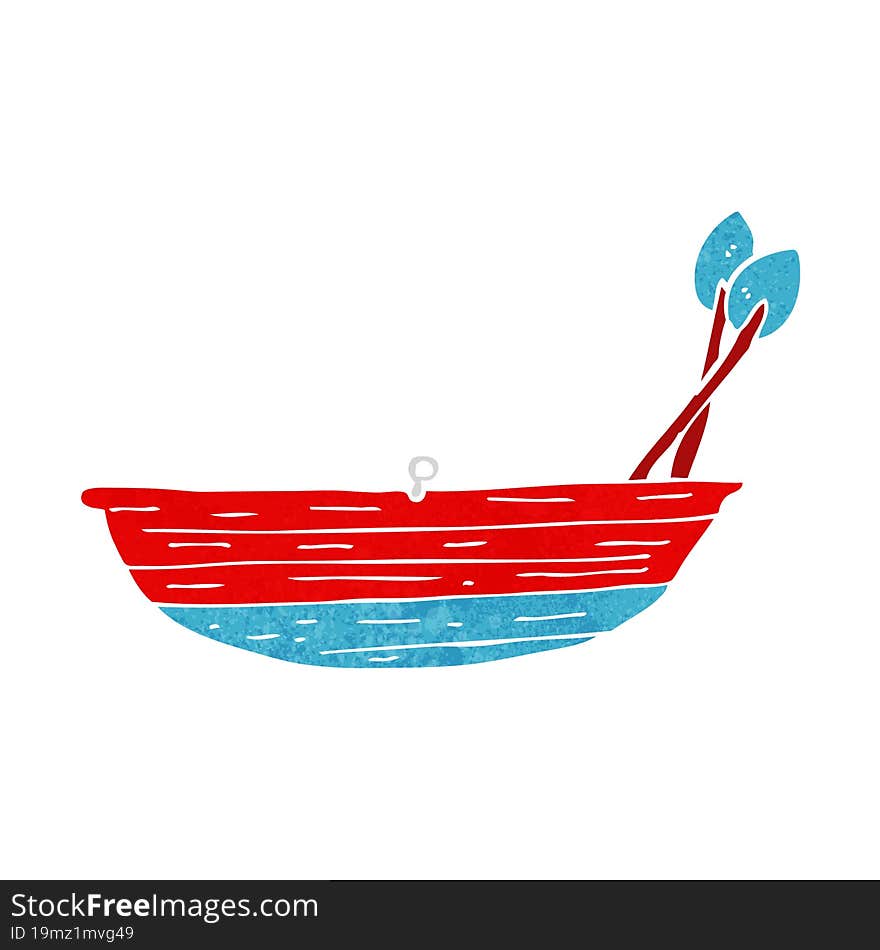 cartoon rowing boat