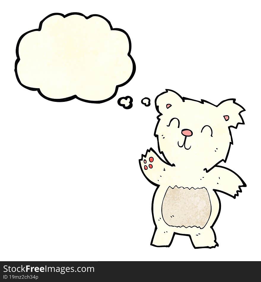 cartoon polar bear with thought bubble