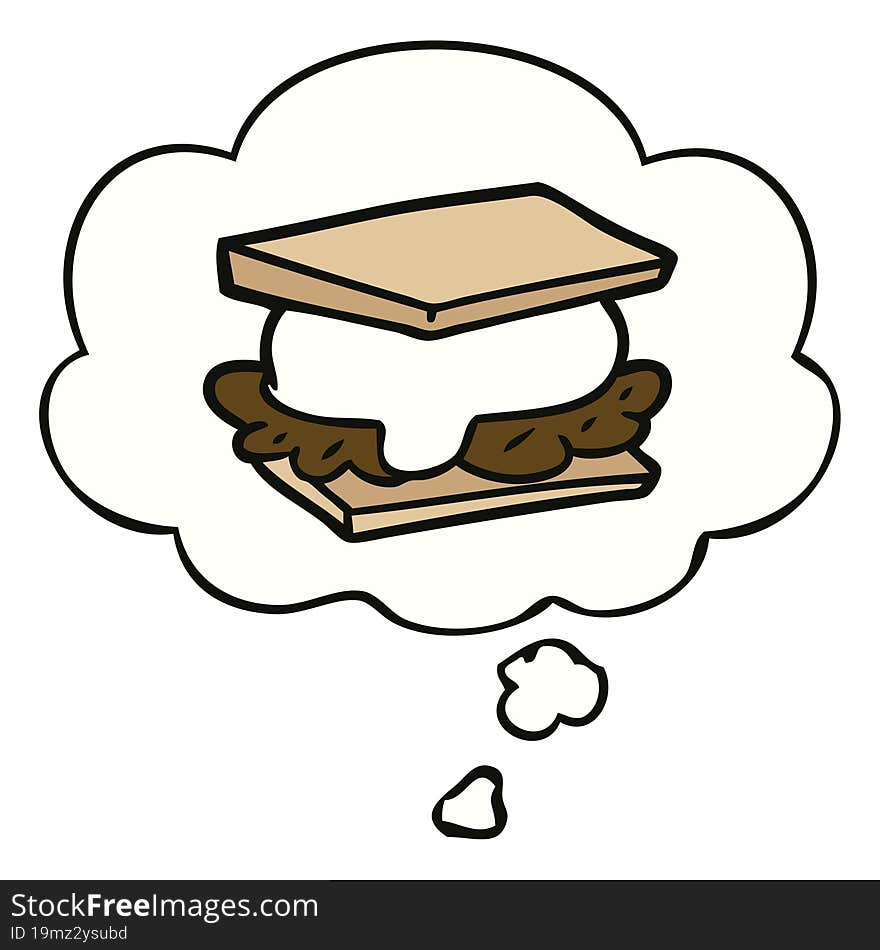 smore cartoon and thought bubble