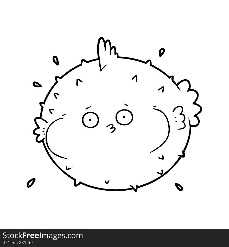 cartoon puffer fish. cartoon puffer fish