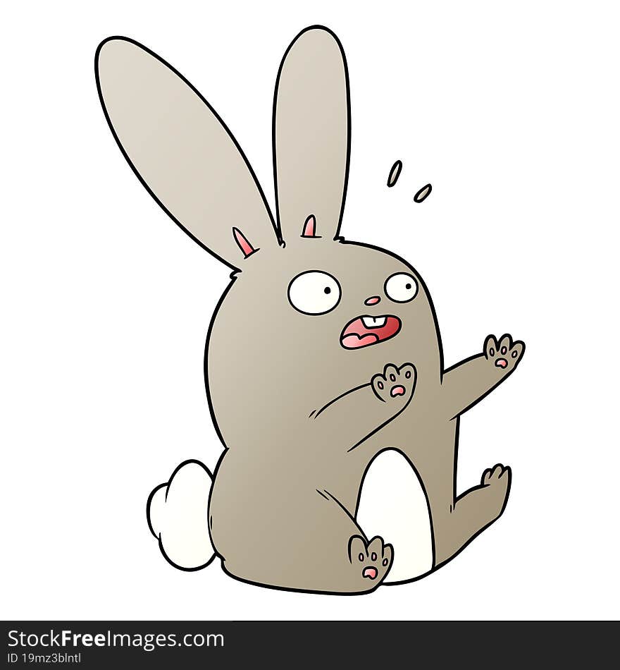 cartoon startled rabbit. cartoon startled rabbit