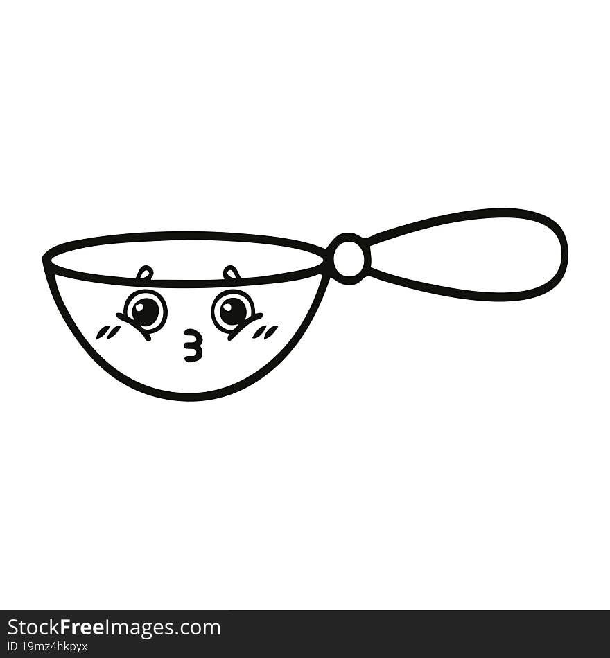 line drawing cartoon measuring spoon