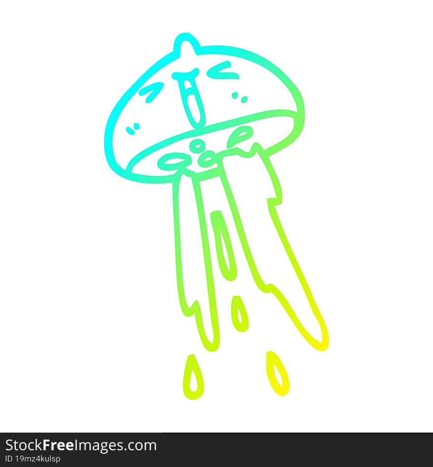 Cold Gradient Line Drawing Cartoon Squirting Lemon