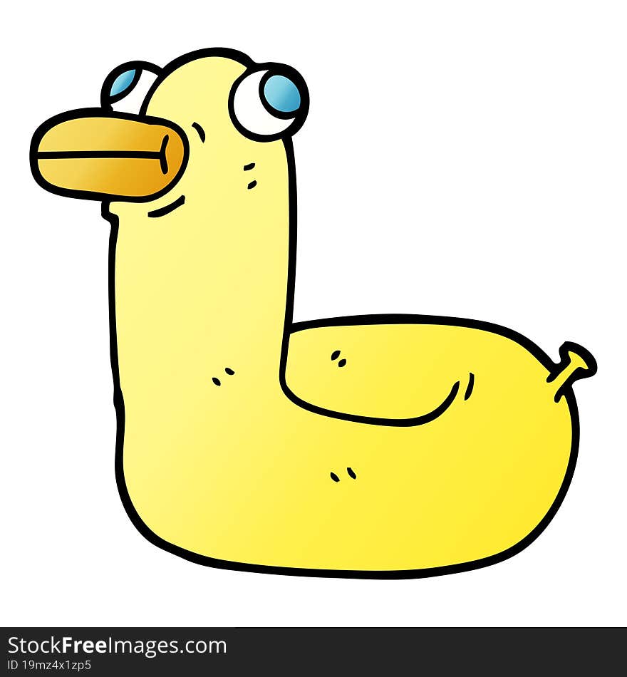 Vector Gradient Illustration Cartoon Yellow Ring Duck