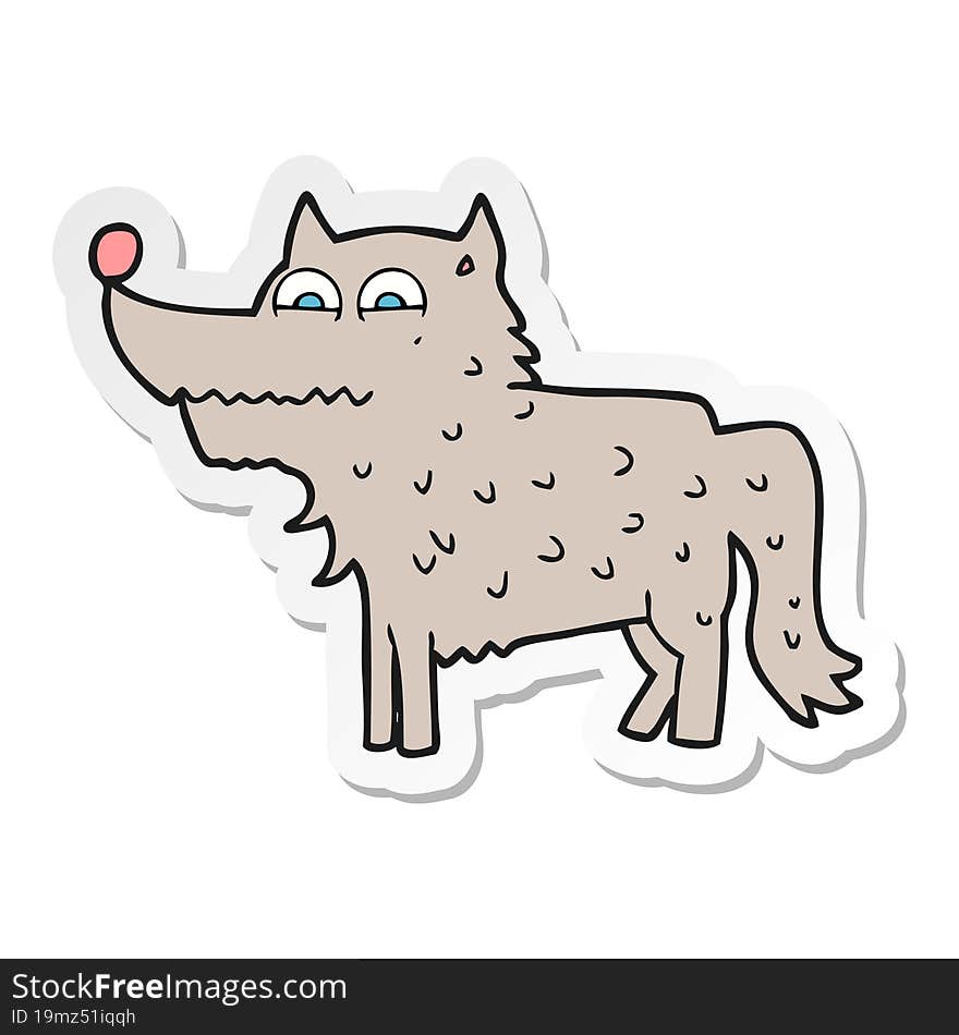 sticker of a cartoon dog