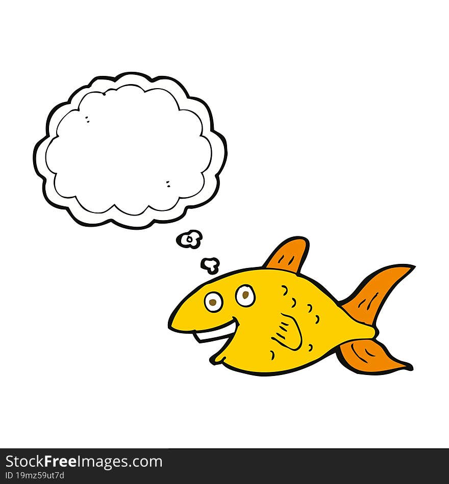 cartoon fish with thought bubble