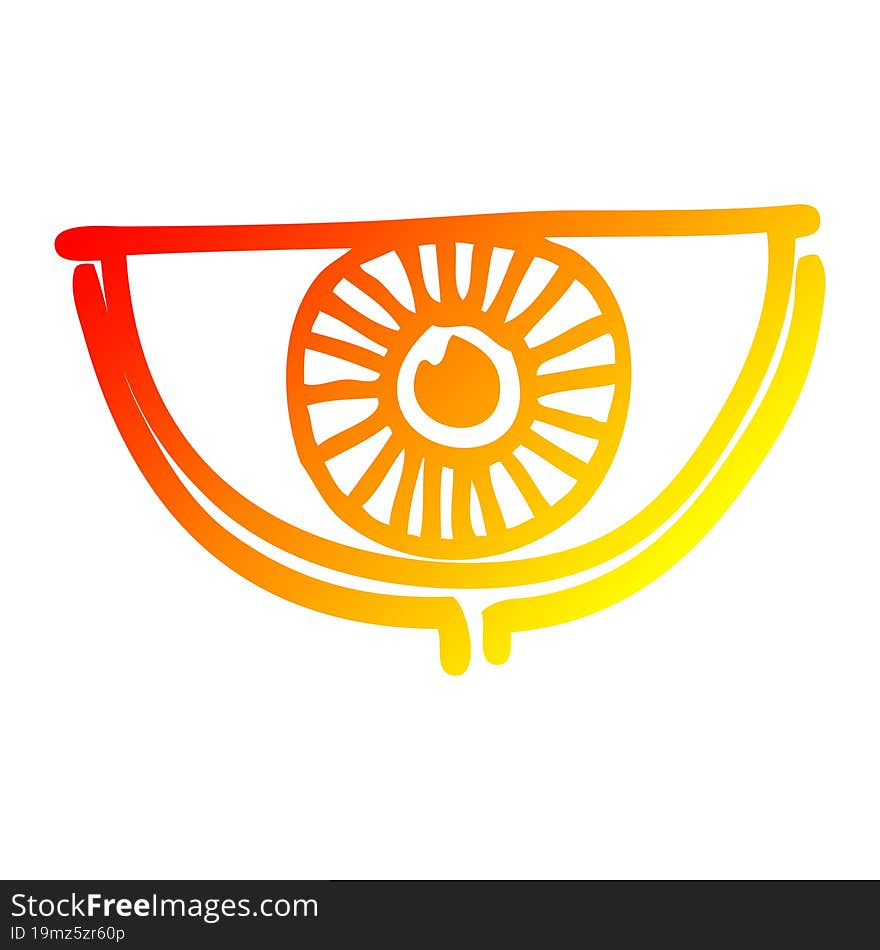 warm gradient line drawing cartoon eye symbol