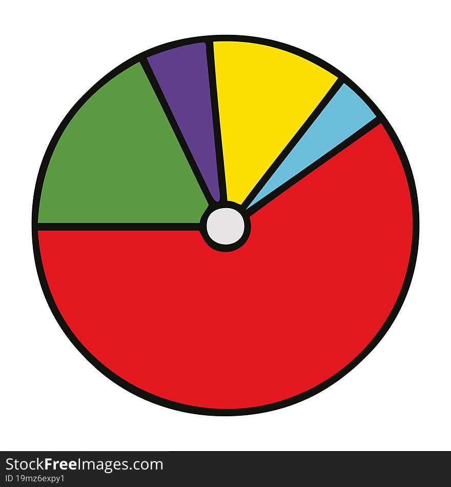 cute cartoon of a pie chart. cute cartoon of a pie chart