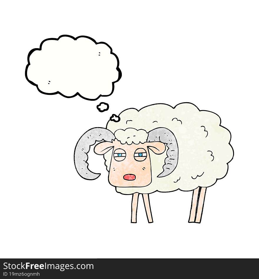 thought bubble textured cartoon ram