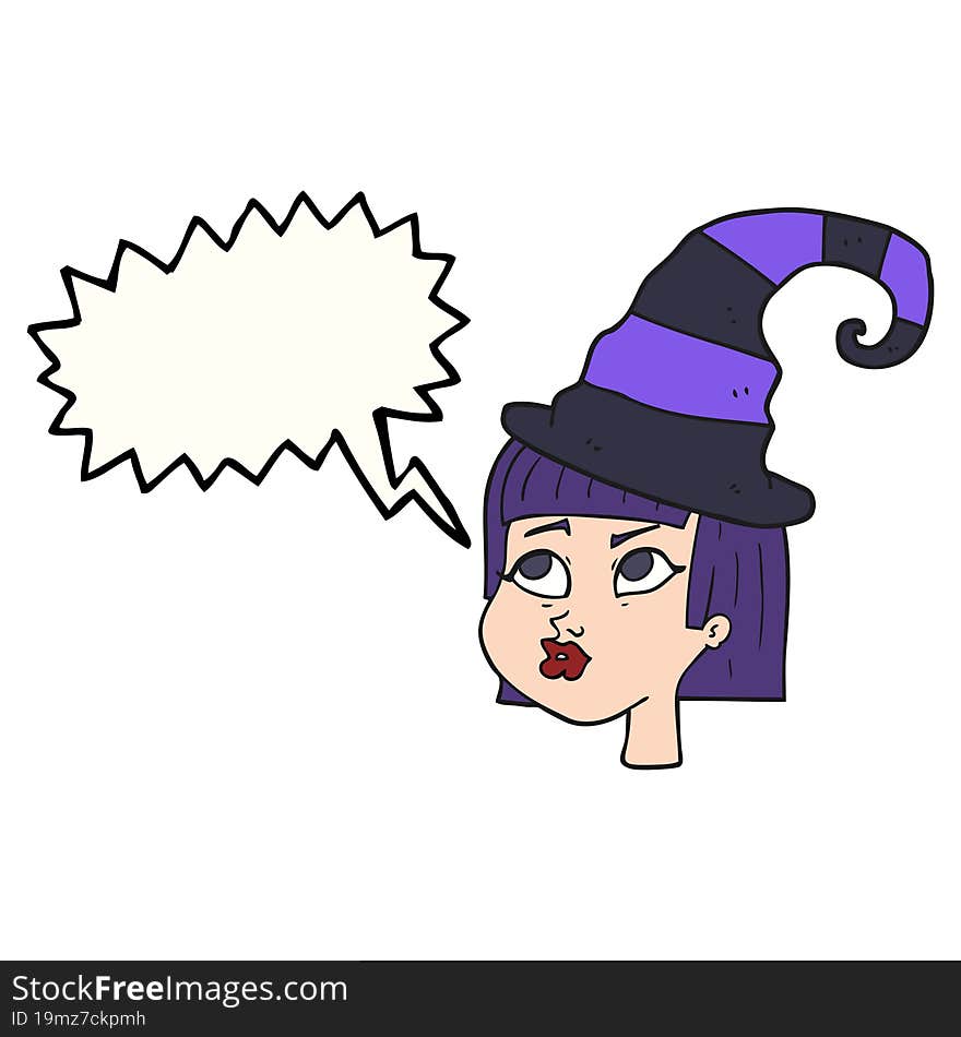 speech bubble cartoon witch