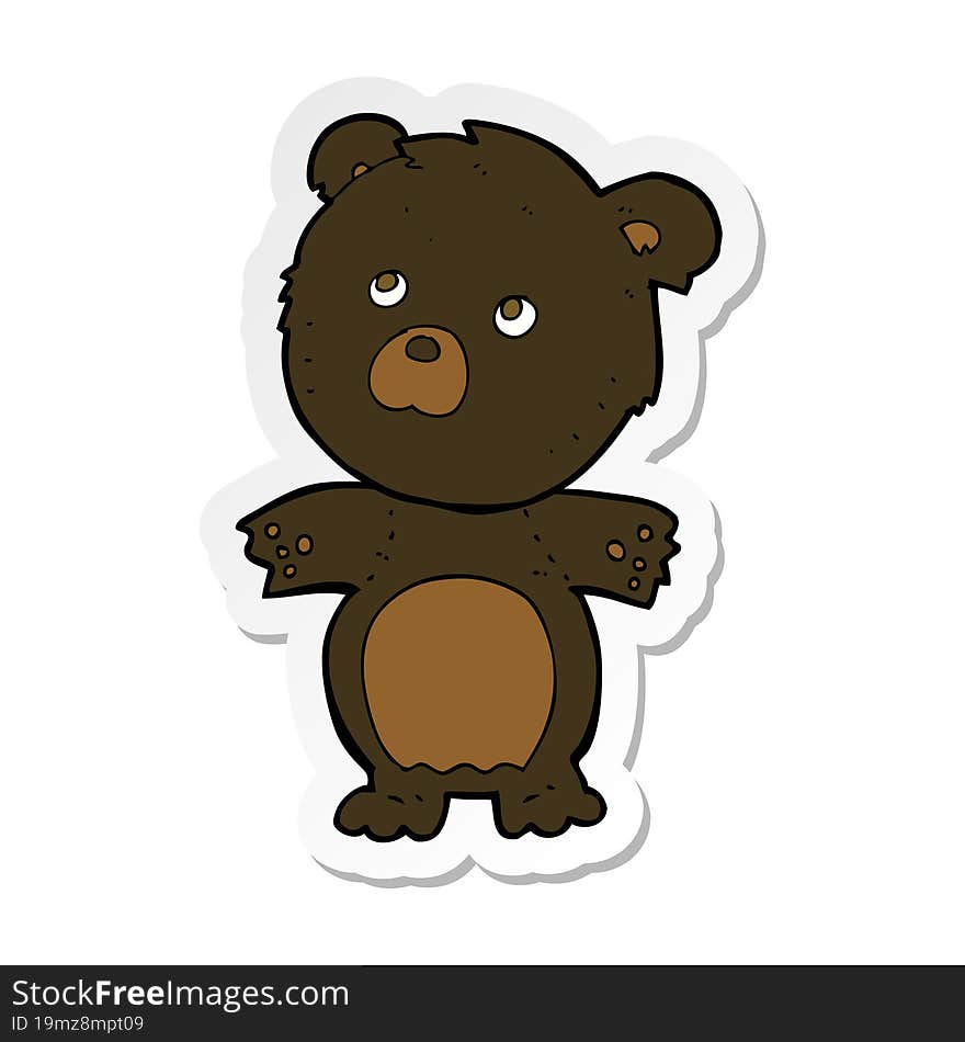 Sticker Of A Cartoon Funny Teddy Bear