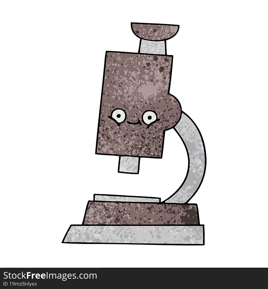 retro grunge texture cartoon microscope