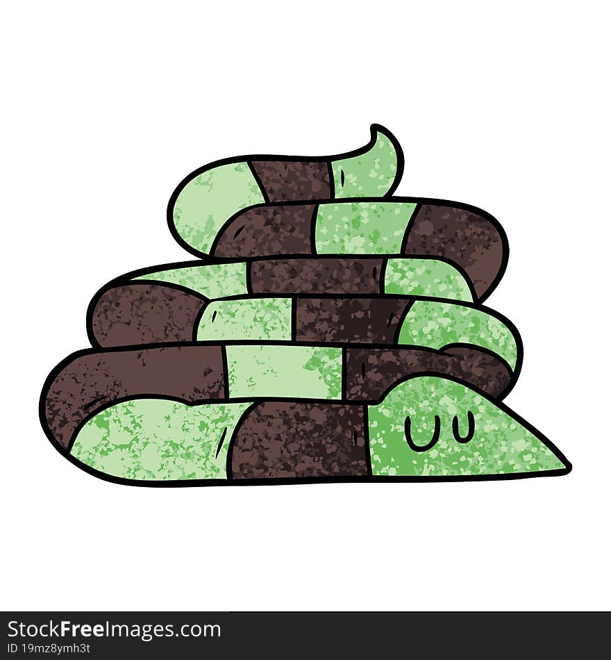 cartoon sleepy snake. cartoon sleepy snake