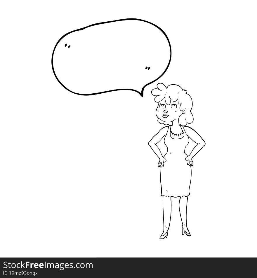 Speech Bubble Cartoon Annoyed Woman