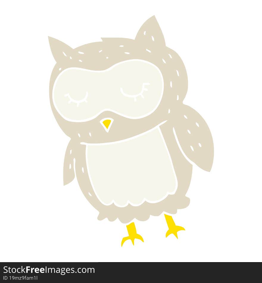 flat color illustration of owl. flat color illustration of owl