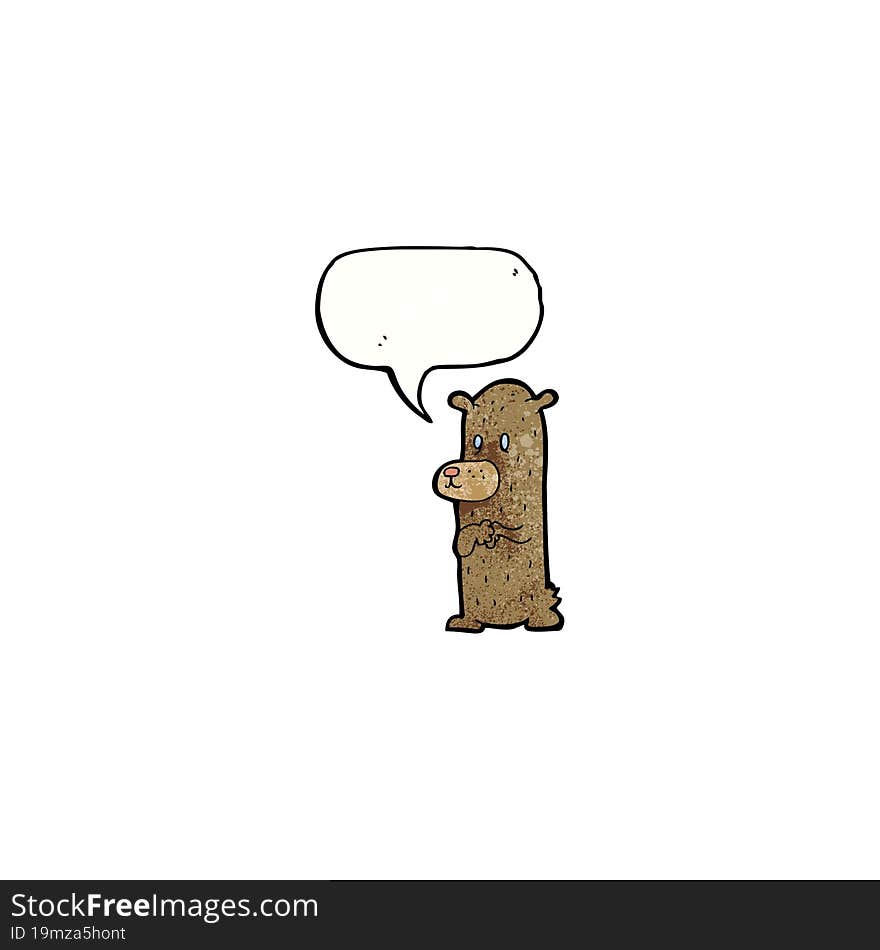 cartoon little bear with speech bubble