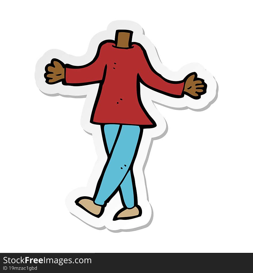 sticker of a cartoon female body