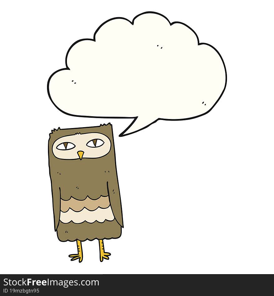 Speech Bubble Cartoon Owl