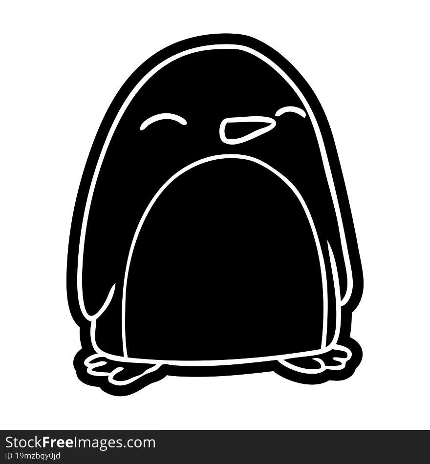 cartoon icon drawing of a cute penguin