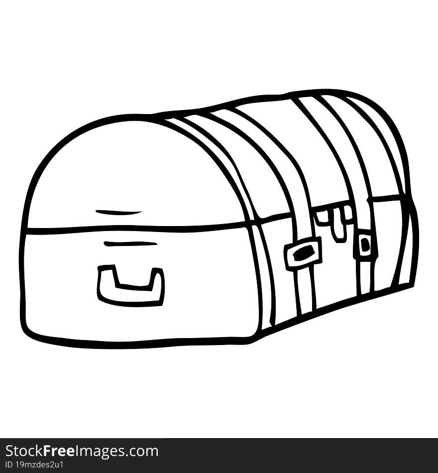 Line Drawing Cartoon Travel Chest