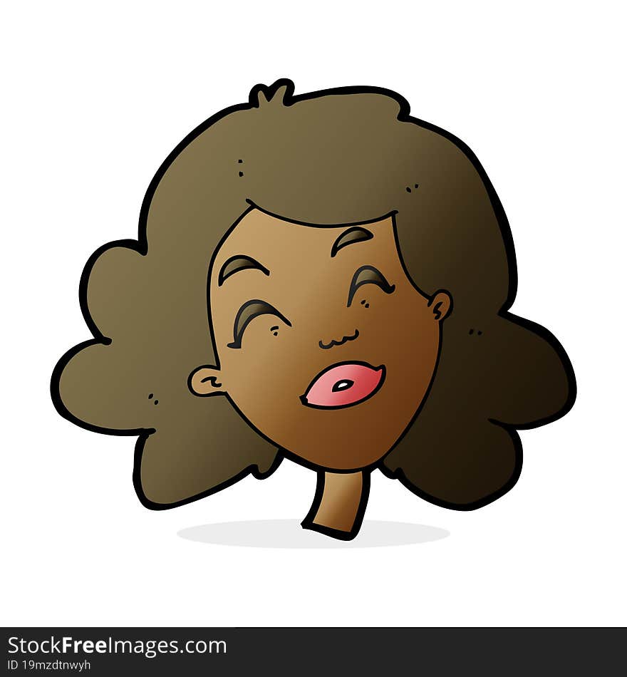 cartoon happy female face