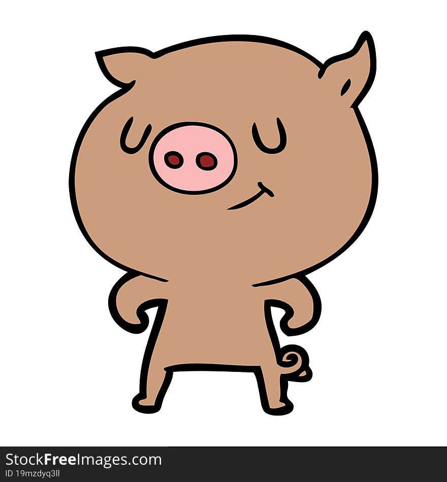 happy cartoon pig. happy cartoon pig