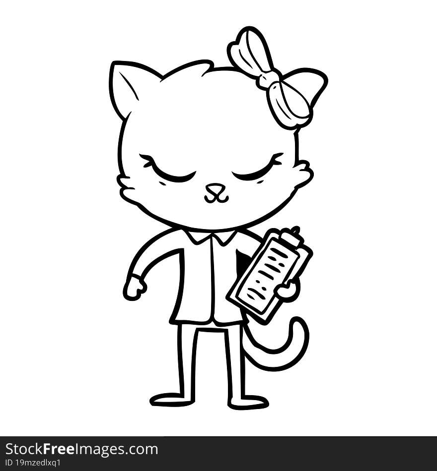 cute cartoon business cat with bow. cute cartoon business cat with bow