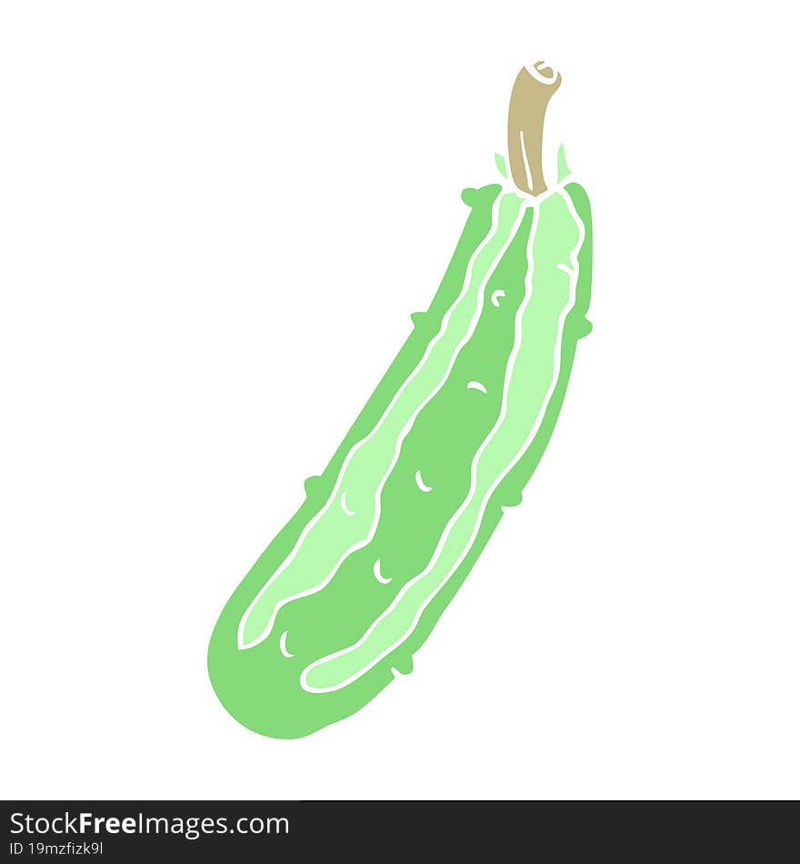 flat color illustration of a cartoon zucchini