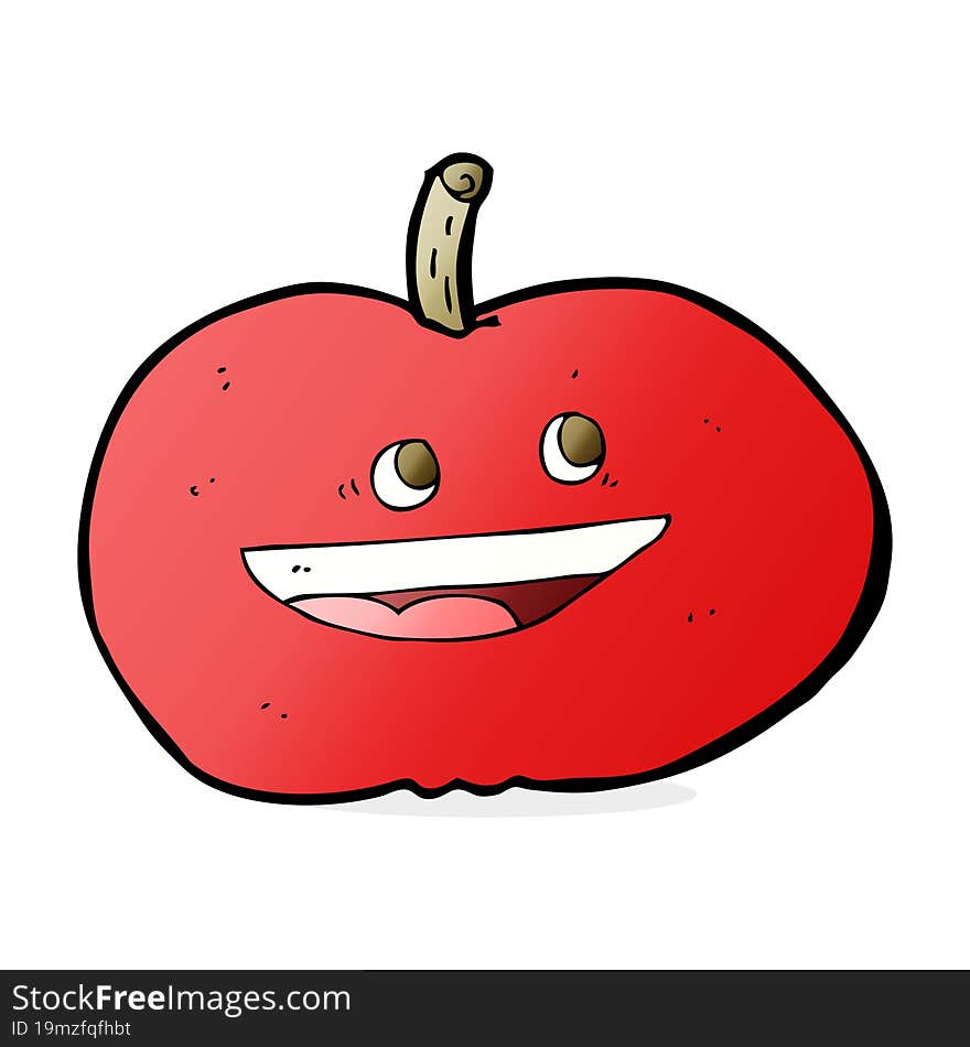 cartoon happy apple