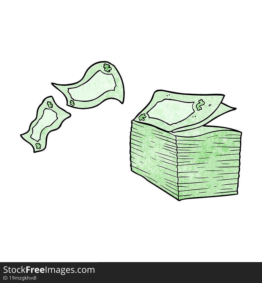 cartoon money blowing away. cartoon money blowing away