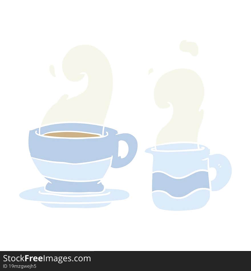 flat color style cartoon cup of coffee