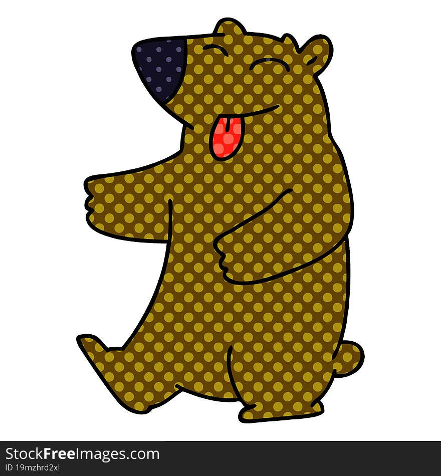 quirky comic book style cartoon bear