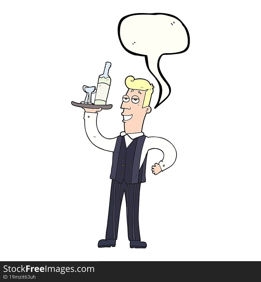 speech bubble cartoon waiter