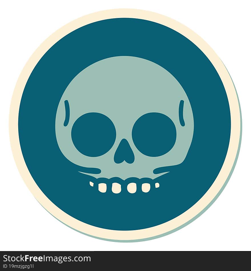 tattoo style sticker of a skull