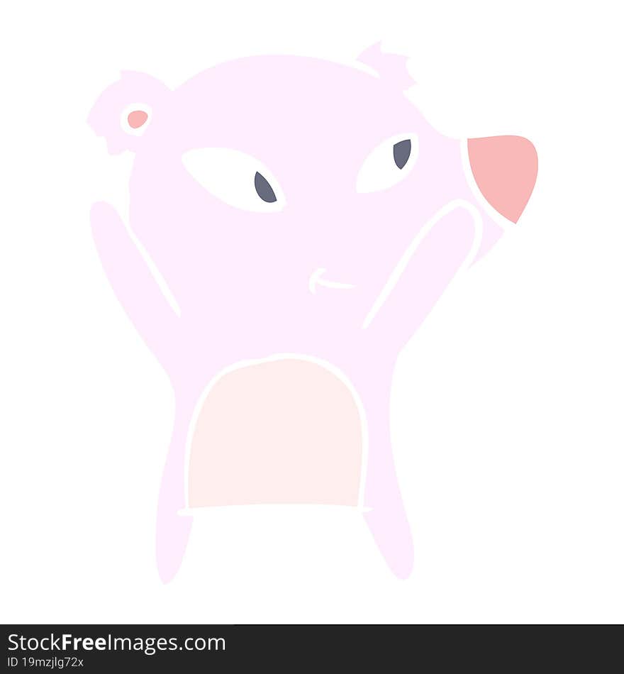 cute flat color style cartoon bear